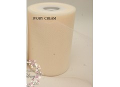 Ivory cream - Premium Soft Nylon Tulle roll 6 inch wide 100 yards length